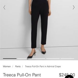 Theory Treeca Pull-on Pant Size 4 in Black Admiral Crepe